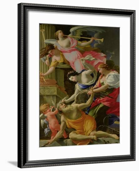 Time Vanquished by Love, Venus and Hope, circa 1645-46-Simon Vouet-Framed Giclee Print