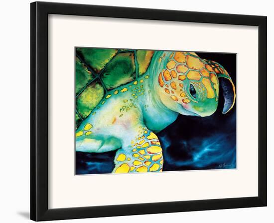 Timeless Wisdom, Hawaiian Sea Turtle-Ari Vanderschoot-Framed Art Print