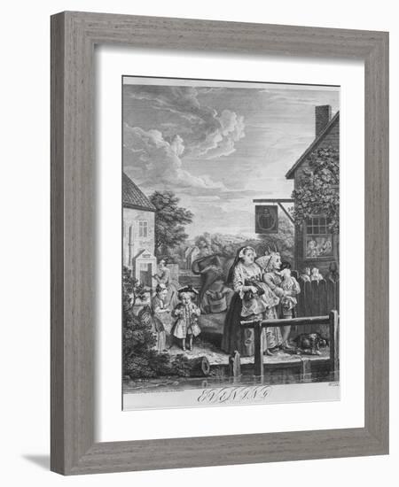 Times of the Day, Evening, 1738-William Hogarth-Framed Giclee Print