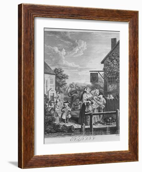 Times of the Day, Evening, 1738-William Hogarth-Framed Giclee Print