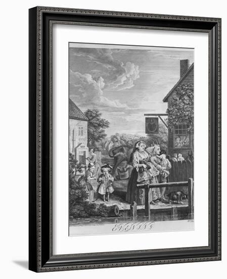 Times of the Day, Evening, 1738-William Hogarth-Framed Giclee Print