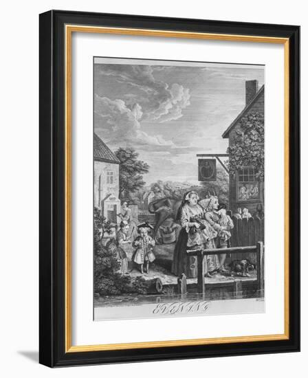 Times of the Day, Evening, 1738-William Hogarth-Framed Giclee Print