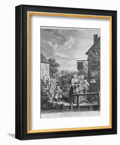 Times of the Day, Evening, 1738-William Hogarth-Framed Premium Giclee Print