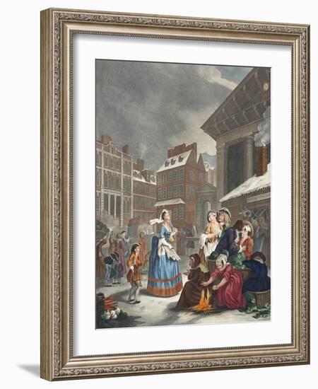 Times of the Day: Morning, Illustration from 'Hogarth Restored: the Whole Works of the Celebrated…-William Hogarth-Framed Giclee Print