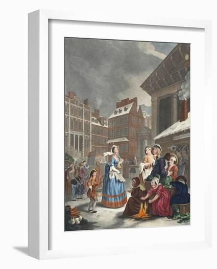 Times of the Day: Morning, Illustration from 'Hogarth Restored: the Whole Works of the Celebrated…-William Hogarth-Framed Giclee Print