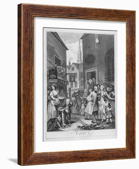 Times of the Day, Noon, 1738-William Hogarth-Framed Giclee Print