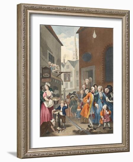 Times of the Day: Noon, Illustration from 'Hogarth Restored: the Whole Works of the Celebrated…-William Hogarth-Framed Giclee Print