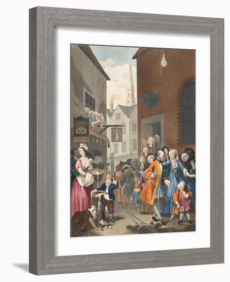 Times of the Day: Noon, Illustration from 'Hogarth Restored: the Whole Works of the Celebrated…-William Hogarth-Framed Giclee Print