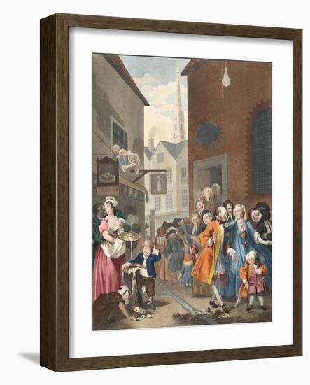 Times of the Day: Noon, Illustration from 'Hogarth Restored: the Whole Works of the Celebrated…-William Hogarth-Framed Giclee Print