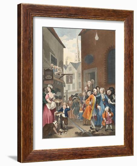 Times of the Day: Noon, Illustration from 'Hogarth Restored: the Whole Works of the Celebrated…-William Hogarth-Framed Giclee Print