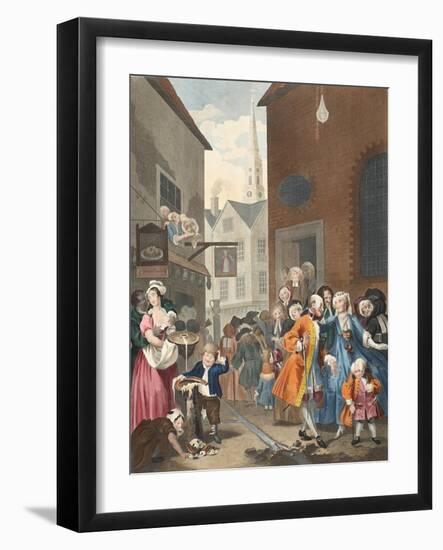 Times of the Day: Noon, Illustration from 'Hogarth Restored: the Whole Works of the Celebrated…-William Hogarth-Framed Giclee Print