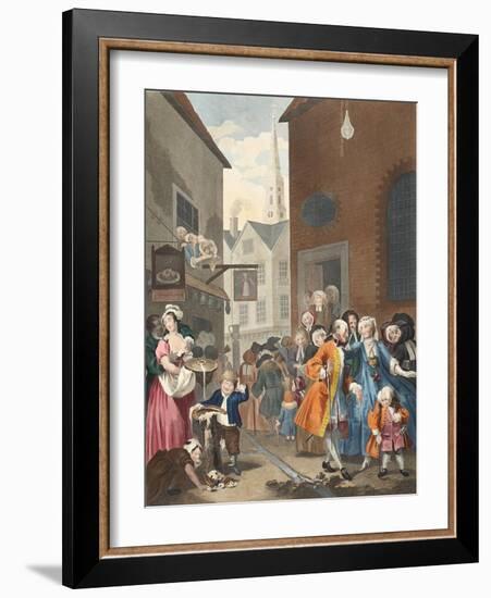 Times of the Day: Noon, Illustration from 'Hogarth Restored: the Whole Works of the Celebrated…-William Hogarth-Framed Giclee Print