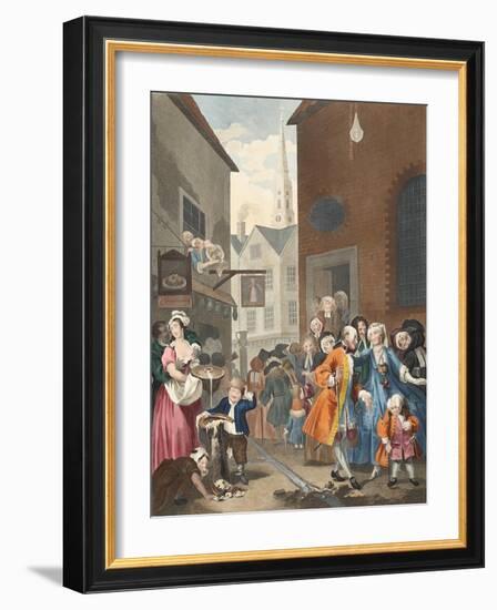 Times of the Day: Noon, Illustration from 'Hogarth Restored: the Whole Works of the Celebrated…-William Hogarth-Framed Giclee Print