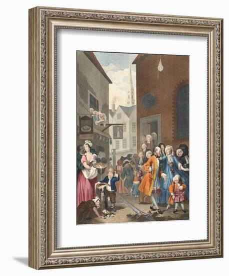 Times of the Day: Noon, Illustration from 'Hogarth Restored: the Whole Works of the Celebrated…-William Hogarth-Framed Giclee Print