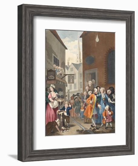 Times of the Day: Noon, Illustration from 'Hogarth Restored: the Whole Works of the Celebrated…-William Hogarth-Framed Giclee Print