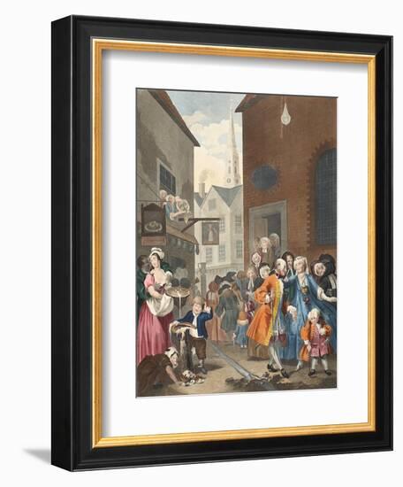 Times of the Day: Noon, Illustration from 'Hogarth Restored: the Whole Works of the Celebrated…-William Hogarth-Framed Giclee Print