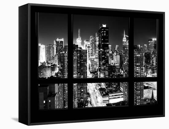 Times Square and 42nd Street with the Empire State Building by Night - Manhattan, New York-Philippe Hugonnard-Framed Premier Image Canvas