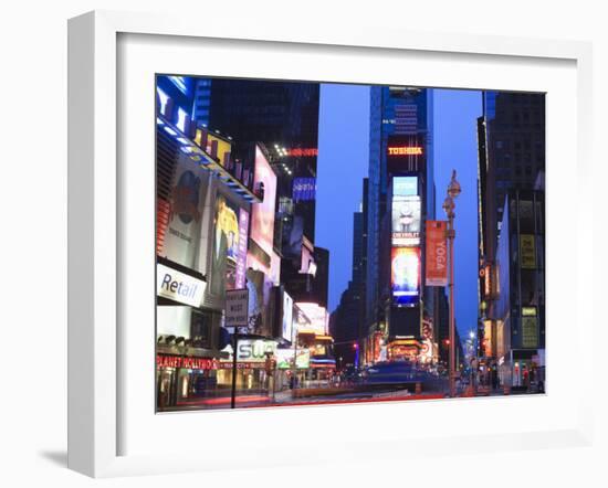 Times Square at Dusk, Manhattan, New York City, New York, United States of America, North America-Amanda Hall-Framed Photographic Print