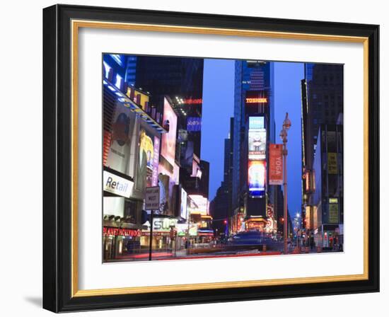 Times Square at Dusk, Manhattan, New York City, New York, United States of America, North America-Amanda Hall-Framed Photographic Print