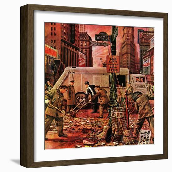 "Times Square Cleanup," January 4, 1947-Stevan Dohanos-Framed Giclee Print