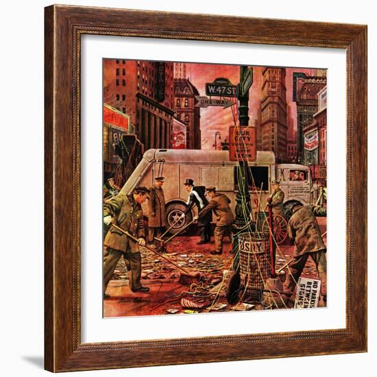 "Times Square Cleanup," January 4, 1947-Stevan Dohanos-Framed Giclee Print