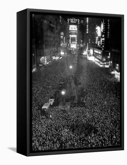 Times Square During the New Year's Eve Celebration-null-Framed Premier Image Canvas