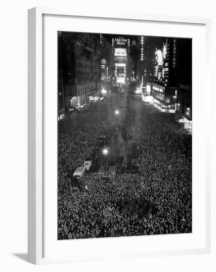 Times Square During the New Year's Eve Celebration--Framed Photographic Print