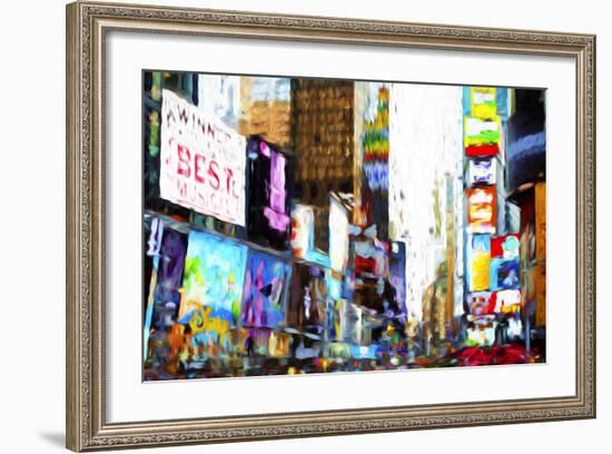 Times Square III - In the Style of Oil Painting-Philippe Hugonnard-Framed Giclee Print