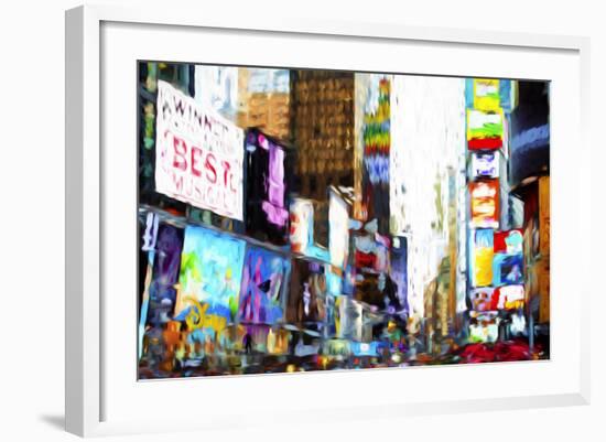 Times Square III - In the Style of Oil Painting-Philippe Hugonnard-Framed Giclee Print