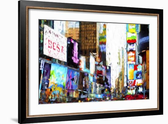 Times Square III - In the Style of Oil Painting-Philippe Hugonnard-Framed Giclee Print