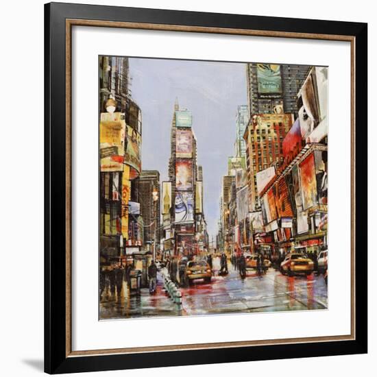 Times Square Jam-John B^ Mannarini-Framed Art Print