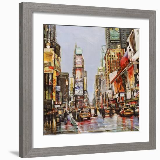 Times Square Jam-John B^ Mannarini-Framed Art Print