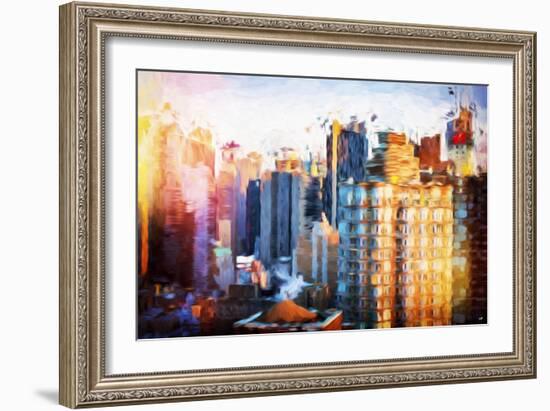 Times Square Life - In the Style of Oil Painting-Philippe Hugonnard-Framed Giclee Print