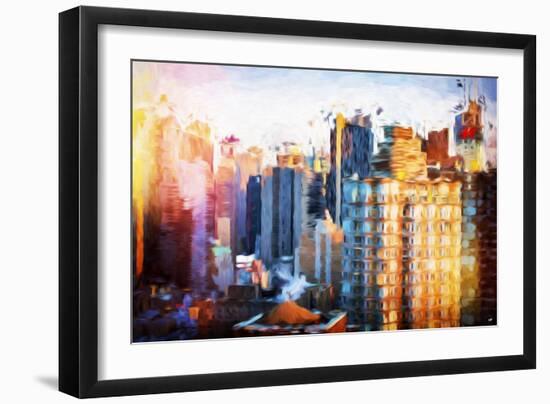 Times Square Life - In the Style of Oil Painting-Philippe Hugonnard-Framed Giclee Print