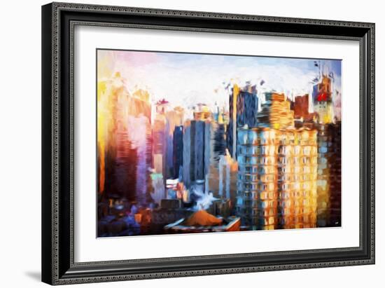 Times Square Life - In the Style of Oil Painting-Philippe Hugonnard-Framed Giclee Print