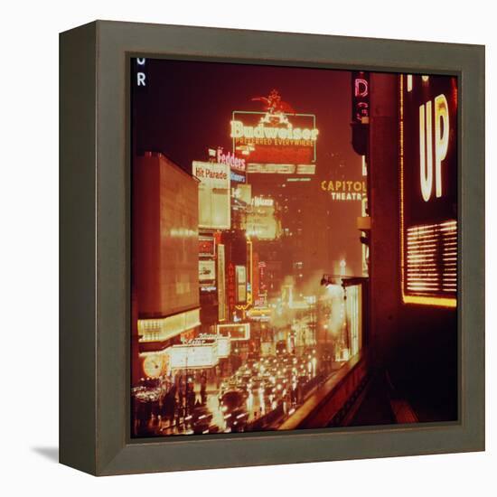 Times Square Lights-Andreas Feininger-Framed Premier Image Canvas