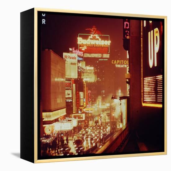 Times Square Lights-Andreas Feininger-Framed Premier Image Canvas