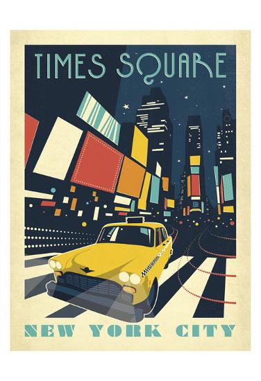 Times Square: New York City-Anderson Design Group-Framed Print Mount