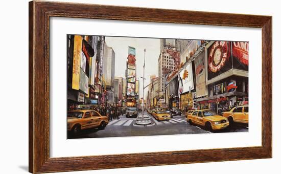 Times Square Perspective-John B^ Mannarini-Framed Art Print