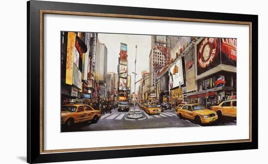 Times Square Perspective-John B^ Mannarini-Framed Art Print