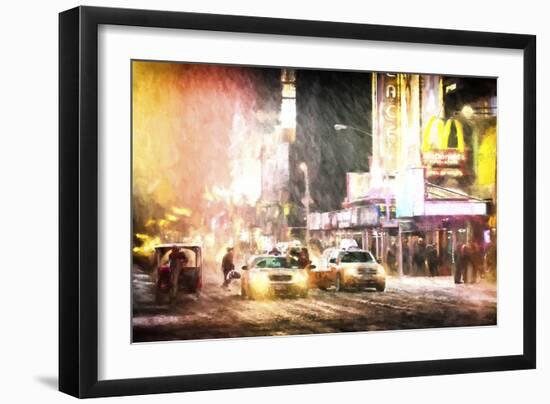 Times Square Snowstorm-Philippe Hugonnard-Framed Giclee Print