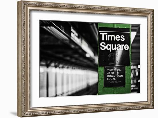 Times Square Subway Green-Susan Bryant-Framed Photographic Print