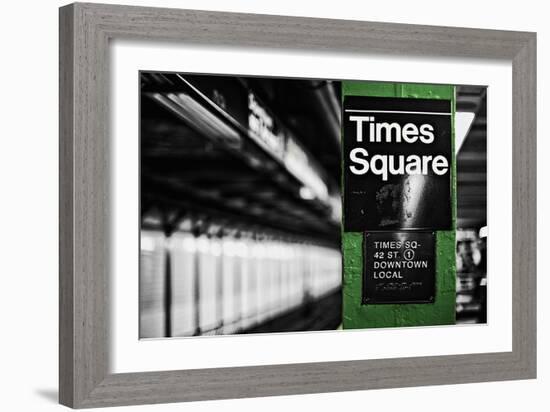 Times Square Subway Green-Susan Bryant-Framed Photographic Print