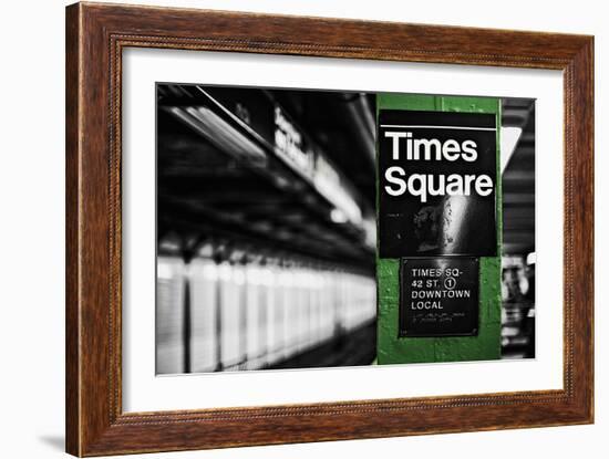 Times Square Subway Green-Susan Bryant-Framed Photographic Print