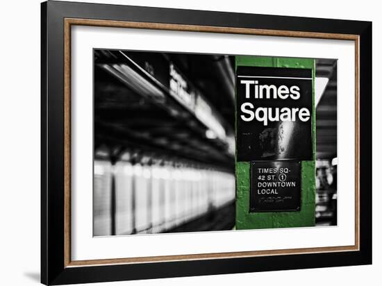 Times Square Subway Green-Susan Bryant-Framed Photographic Print