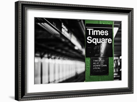 Times Square Subway Green-Susan Bryant-Framed Photographic Print