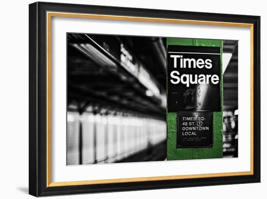 Times Square Subway Green-Susan Bryant-Framed Photographic Print