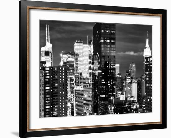 Times Square with Empire State Building, Architecture and Buildings, Manhattan, NYC-Philippe Hugonnard-Framed Photographic Print