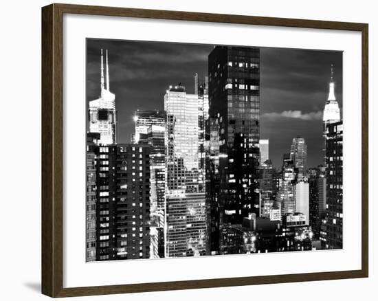 Times Square with Empire State Building, Architecture and Buildings, Manhattan, NYC-Philippe Hugonnard-Framed Photographic Print