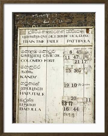 Timetable for the Colombo to Badulla Train at Pattipola, Highest Railway  Station in Sri Lanka, 1892' Photographic Print - Rob Francis | Art.com